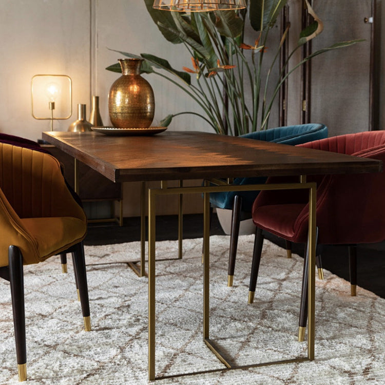 Traditional Luxury Table Rectangle Dining Site Table with Double Pedestal 55.1"L x 31.5"W x 29.5"H Without Chairs Clearhalo 'Dining Tables & Seating' 'Dining Tables' 'dining_table' 'furn' 'furn_dining_table' 'Furniture' 'furniture_dining_table' 'Kitchen & Dining Furniture' 'kitchen' 'kitchen_dining_table' 5019044