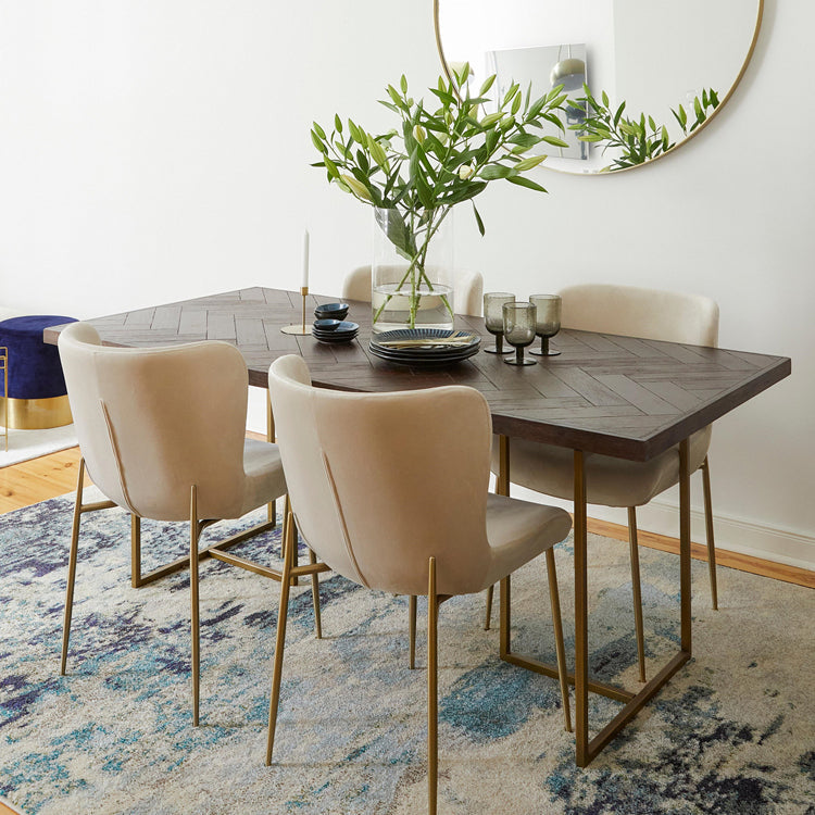 Traditional Luxury Table Rectangle Dining Site Table with Double Pedestal 47.2"L x 27.6"W x 29.5"H Without Chairs Clearhalo 'Dining Tables & Seating' 'Dining Tables' 'dining_table' 'furn' 'furn_dining_table' 'Furniture' 'furniture_dining_table' 'Kitchen & Dining Furniture' 'kitchen' 'kitchen_dining_table' 5019046