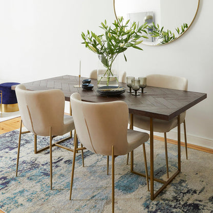Traditional Luxury Table Rectangle Dining Site Table with Double Pedestal 47.2"L x 27.6"W x 29.5"H Without Chairs Clearhalo 'Dining Tables & Seating' 'Dining Tables' 'dining_table' 'furn' 'furn_dining_table' 'Furniture' 'furniture_dining_table' 'Kitchen & Dining Furniture' 'kitchen' 'kitchen_dining_table' 5019046