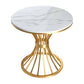 Traditional Luxury Dining Table Sintered Stone Top Dining Table with Gold Frame 27.6"L x 27.6"W x 29.5"H Without Chairs Clearhalo 'Dining Tables & Seating' 'Dining Tables' 'dining_table' 'furn' 'furn_dining_table' 'Furniture' 'furniture_dining_table' 'Kitchen & Dining Furniture' 'kitchen' 'kitchen_dining_table' 5019094