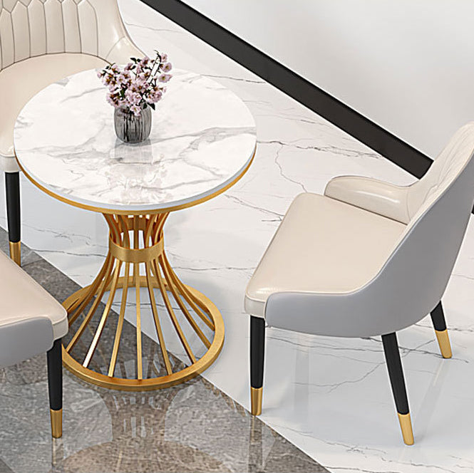 Traditional Luxury Dining Table Sintered Stone Top Dining Table with Gold Frame Clearhalo 'Dining Tables & Seating' 'Dining Tables' 'dining_table' 'furn' 'furn_dining_table' 'Furniture' 'furniture_dining_table' 'Kitchen & Dining Furniture' 'kitchen' 'kitchen_dining_table' 5019095