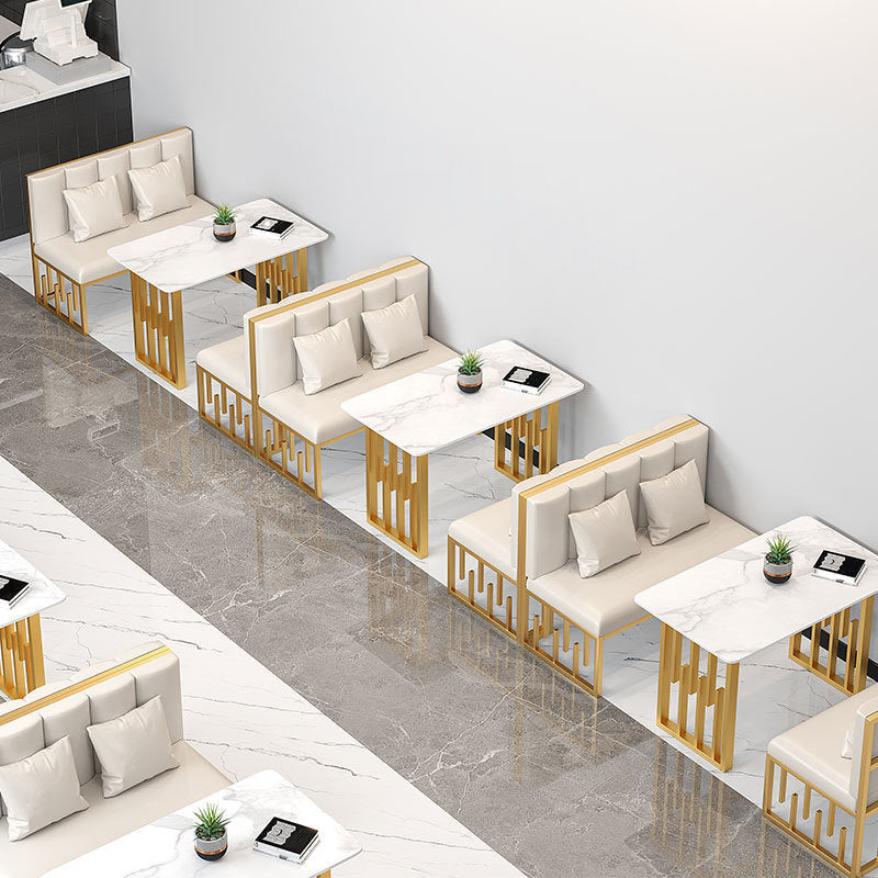Traditional Luxury Dining Table Sintered Stone Top Dining Table with Gold Frame Clearhalo 'Dining Tables & Seating' 'Dining Tables' 'dining_table' 'furn' 'furn_dining_table' 'Furniture' 'furniture_dining_table' 'Kitchen & Dining Furniture' 'kitchen' 'kitchen_dining_table' 5019096