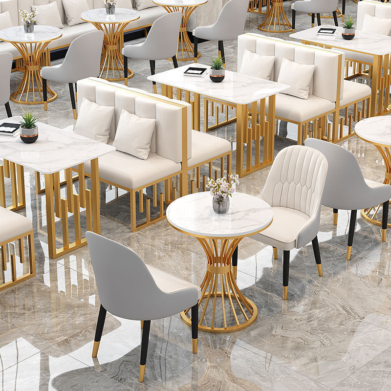 Traditional Luxury Dining Table Sintered Stone Top Dining Table with Gold Frame Clearhalo 'Dining Tables & Seating' 'Dining Tables' 'dining_table' 'furn' 'furn_dining_table' 'Furniture' 'furniture_dining_table' 'Kitchen & Dining Furniture' 'kitchen' 'kitchen_dining_table' 5019099
