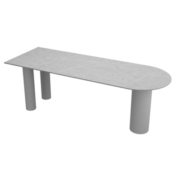 Modern Oval Dining Table Grey Solid Wood Double Pedestal Table Home Kitchen Dinner Gray Without Chairs Clearhalo 'Dining Tables & Seating' 'Dining Tables' 'dining_table' 'furn' 'furn_dining_table' 'Furniture' 'furniture_dining_table' 'Kitchen & Dining Furniture' 'kitchen' 'kitchen_dining_table' 5019105