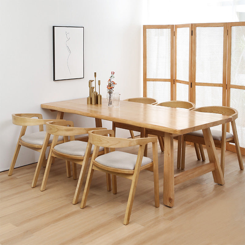 Pine Wood Top Dining Table Modern Dining Table with Double Pedestal Base 78.7"L x 31.5"W x 29.5"H Clearhalo 'Dining Tables & Seating' 'Dining Tables' 'dining_table' 'Furniture' 'furniture_dining_table' 'Kitchen & Dining Furniture' 'kitchen' 'kitchen_dining_table' 5019138