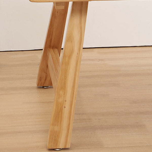 Pine Wood Top Dining Table Modern Dining Table with Double Pedestal Base Clearhalo 'Dining Tables & Seating' 'Dining Tables' 'dining_table' 'Furniture' 'furniture_dining_table' 'Kitchen & Dining Furniture' 'kitchen' 'kitchen_dining_table' 5019145