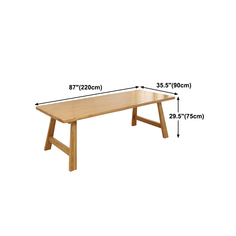 Pine Wood Top Dining Table Modern Dining Table with Double Pedestal Base Clearhalo 'Dining Tables & Seating' 'Dining Tables' 'dining_table' 'Furniture' 'furniture_dining_table' 'Kitchen & Dining Furniture' 'kitchen' 'kitchen_dining_table' 5019151