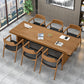 Modern Pine Wood Table in Brown for Restaurant Rectangle Table with Trestle Base 70.9"L x 35.4"W x 29.5"H Without Chairs Clearhalo 'Dining Tables & Seating' 'Dining Tables' 'dining_table' 'furn' 'furn_dining_table' 'Furniture' 'furniture_dining_table' 'Kitchen & Dining Furniture' 'kitchen' 'kitchen_dining_table' 5019155