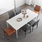 Stone Top Dining Table Rectangle Contemporary Dining Table with 4 Legs White 63"L x 31.5"W x 29.5"H Without Chairs Clearhalo 'Dining Tables & Seating' 'Dining Tables' 'dining_table' 'furn' 'furn_dining_table' 'Furniture' 'furniture_dining_table' 'Kitchen & Dining Furniture' 'kitchen' 'kitchen_dining_table' 5019177