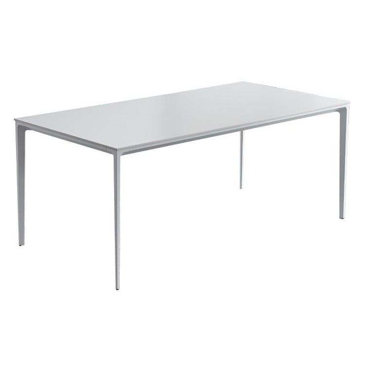 Stone Top Dining Table Rectangle Contemporary Dining Table with 4 Legs White Without Chairs Clearhalo 'Dining Tables & Seating' 'Dining Tables' 'dining_table' 'furn' 'furn_dining_table' 'Furniture' 'furniture_dining_table' 'Kitchen & Dining Furniture' 'kitchen' 'kitchen_dining_table' 5019178