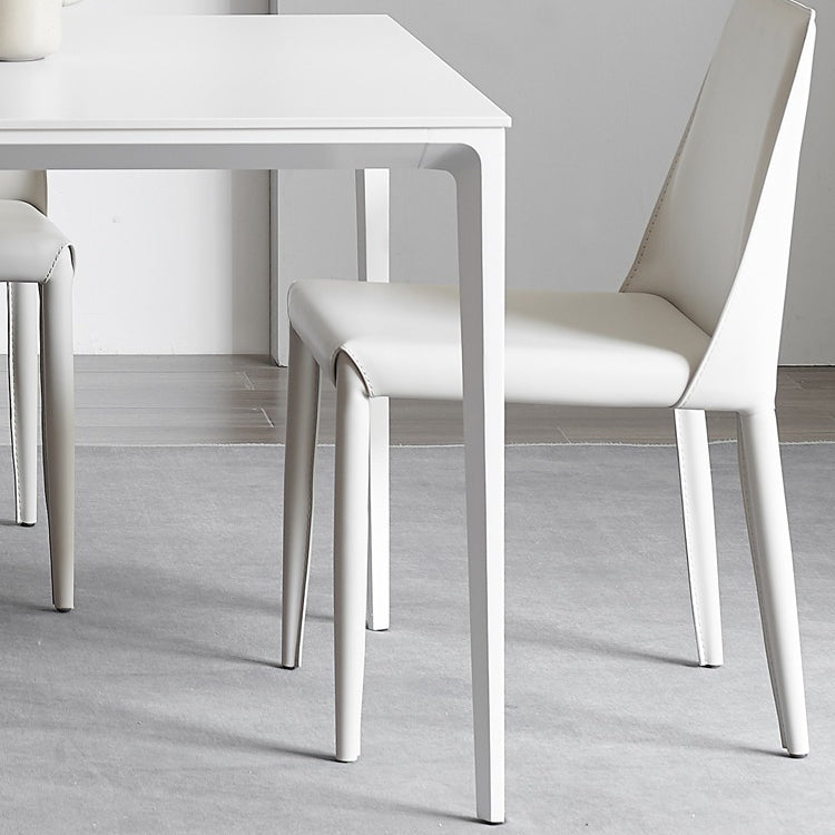 Stone Top Dining Table Rectangle Contemporary Dining Table with 4 Legs Clearhalo 'Dining Tables & Seating' 'Dining Tables' 'dining_table' 'furn' 'furn_dining_table' 'Furniture' 'furniture_dining_table' 'Kitchen & Dining Furniture' 'kitchen' 'kitchen_dining_table' 5019180