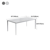 Stone Top Dining Table Rectangle Contemporary Dining Table with 4 Legs Clearhalo 'Dining Tables & Seating' 'Dining Tables' 'dining_table' 'furn' 'furn_dining_table' 'Furniture' 'furniture_dining_table' 'Kitchen & Dining Furniture' 'kitchen' 'kitchen_dining_table' 5019191