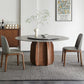 Modern Dining Table Round Sintered Stone Table for Restaurant Gray 51.2"L x 51.2"W x 29.5"H Lazy Susan Clearhalo 'Dining Tables & Seating' 'Dining Tables' 'dining_table' 'furn' 'furn_dining_table' 'Furniture' 'furniture_dining_table' 'Kitchen & Dining Furniture' 'kitchen' 'kitchen_dining_table' 5019194