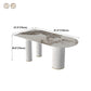 Traditional Luxury Dining Table Stone and Metal White Base Double Pedestal Table Clearhalo 'Dining Tables & Seating' 'Dining Tables' 'dining_table' 'furn' 'furn_dining_table' 'Furniture' 'furniture_dining_table' 'Kitchen & Dining Furniture' 'kitchen' 'kitchen_dining_table' 5019219