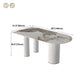 Traditional Luxury Dining Table Stone and Metal White Base Double Pedestal Table Clearhalo 'Dining Tables & Seating' 'Dining Tables' 'dining_table' 'furn' 'furn_dining_table' 'Furniture' 'furniture_dining_table' 'Kitchen & Dining Furniture' 'kitchen' 'kitchen_dining_table' 5019220