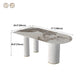 Traditional Luxury Dining Table Stone and Metal White Base Double Pedestal Table Clearhalo 'Dining Tables & Seating' 'Dining Tables' 'dining_table' 'furn' 'furn_dining_table' 'Furniture' 'furniture_dining_table' 'Kitchen & Dining Furniture' 'kitchen' 'kitchen_dining_table' 5019222