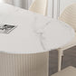 Modern Sintered Stone Dining Table Oval Dinner Room Kitchen Table Clearhalo 'Dining Tables & Seating' 'Dining Tables' 'dining_table' 'furn' 'furn_dining_table' 'Furniture' 'furniture_dining_table' 'Kitchen & Dining Furniture' 'kitchen' 'kitchen_dining_table' 5019230