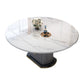 Round Stone Dining Table Traditional Luxury Drop Leaf Trestle Dining Table White Without Chairs Clearhalo 'Dining Tables & Seating' 'Dining Tables' 'dining_table' 'furn' 'furn_dining_table' 'Furniture' 'furniture_dining_table' 'Kitchen & Dining Furniture' 'kitchen' 'kitchen_dining_table' 5019259