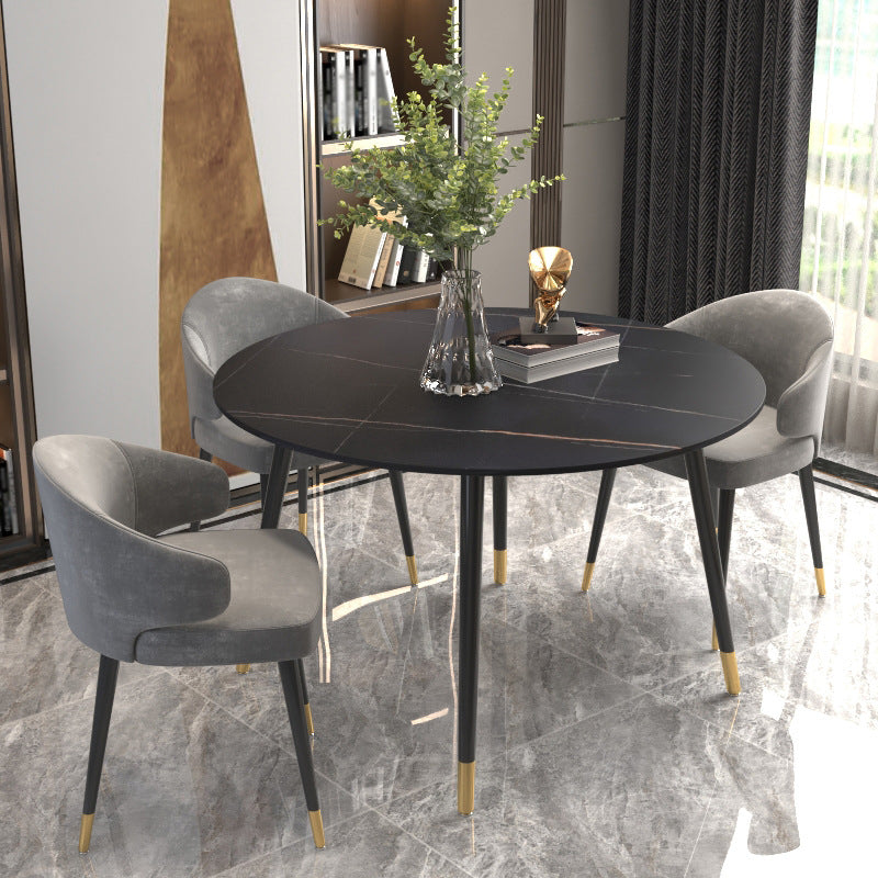 Sintered Stone Matte Finish Restaurant Table 4 Legs Glam Style Dining Table Clearhalo 'Dining Tables & Seating' 'Dining Tables' 'dining_table' 'furn' 'furn_dining_table' 'Furniture' 'furniture_dining_table' 'Kitchen & Dining Furniture' 'kitchen' 'kitchen_dining_table' 5019271