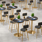 Tulip Base Dining Table Marble Gold Base Traditional Luxury Dining Table Black Without Chairs Clearhalo 'Dining Tables & Seating' 'Dining Tables' 'dining_table' 'furn' 'furn_dining_table' 'Furniture' 'furniture_dining_table' 'Kitchen & Dining Furniture' 'kitchen' 'kitchen_dining_table' 5019285