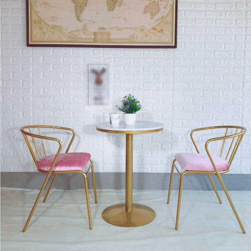 Tulip Base Dining Table Marble Gold Base Traditional Luxury Dining Table Clearhalo 'Dining Tables & Seating' 'Dining Tables' 'dining_table' 'furn' 'furn_dining_table' 'Furniture' 'furniture_dining_table' 'Kitchen & Dining Furniture' 'kitchen' 'kitchen_dining_table' 5019286