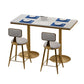 Tulip Base Dining Table Marble Gold Base Traditional Luxury Dining Table Gloss White 47.2"L x 23.6"W x 29.5"H Without Chairs Clearhalo 'Dining Tables & Seating' 'Dining Tables' 'dining_table' 'furn' 'furn_dining_table' 'Furniture' 'furniture_dining_table' 'Kitchen & Dining Furniture' 'kitchen' 'kitchen_dining_table' 5019289