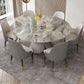 Modern Dining Round Table Dining Sintered Stone Table for Restaurant Gray Without Chairs Clearhalo 'Dining Tables & Seating' 'Dining Tables' 'dining_table' 'furn' 'furn_dining_table' 'Furniture' 'furniture_dining_table' 'Kitchen & Dining Furniture' 'kitchen' 'kitchen_dining_table' 5019315