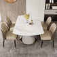 Modern Dining Round Table Dining Sintered Stone Table for Restaurant White 53.1"L x 53.1"W x 29.5"H Without Chairs Clearhalo 'Dining Tables & Seating' 'Dining Tables' 'dining_table' 'furn' 'furn_dining_table' 'Furniture' 'furniture_dining_table' 'Kitchen & Dining Furniture' 'kitchen' 'kitchen_dining_table' 5019316