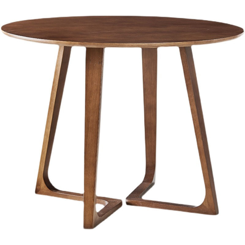 Simple Walnut Ash Dining Table Double Solid Wood Pedestal Home Table Without Chairs Clearhalo 'Dining Tables & Seating' 'Dining Tables' 'dining_table' 'furn' 'furn_dining_table' 'Furniture' 'furniture_dining_table' 'Kitchen & Dining Furniture' 'kitchen' 'kitchen_dining_table' 5019329