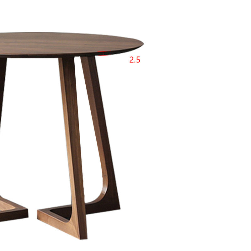 Simple Walnut Ash Dining Table Double Solid Wood Pedestal Home Table Clearhalo 'Dining Tables & Seating' 'Dining Tables' 'dining_table' 'furn' 'furn_dining_table' 'Furniture' 'furniture_dining_table' 'Kitchen & Dining Furniture' 'kitchen' 'kitchen_dining_table' 5019332