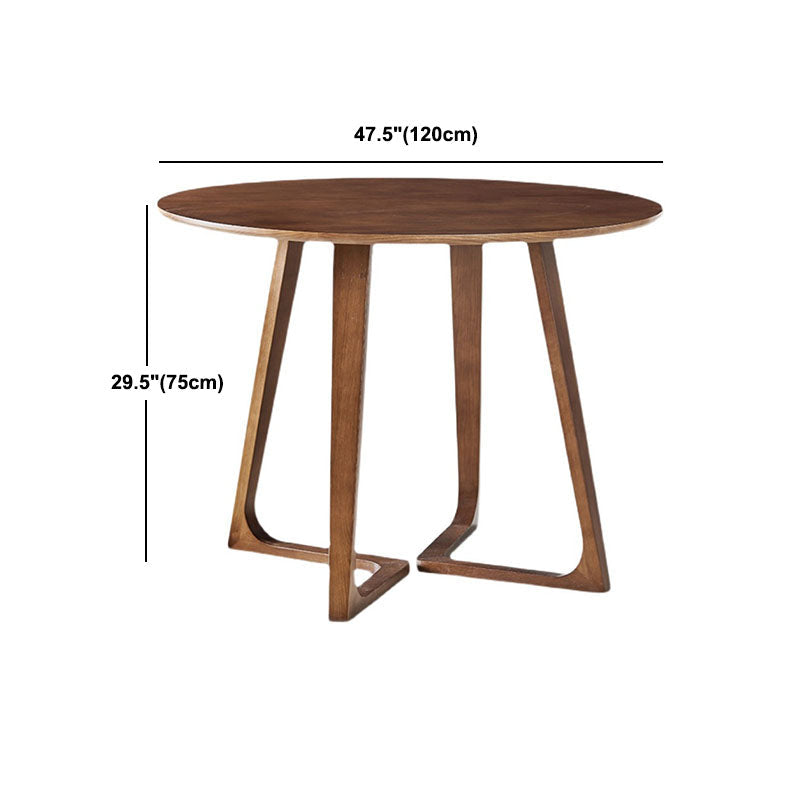 Simple Walnut Ash Dining Table Double Solid Wood Pedestal Home Table Clearhalo 'Dining Tables & Seating' 'Dining Tables' 'dining_table' 'furn' 'furn_dining_table' 'Furniture' 'furniture_dining_table' 'Kitchen & Dining Furniture' 'kitchen' 'kitchen_dining_table' 5019346