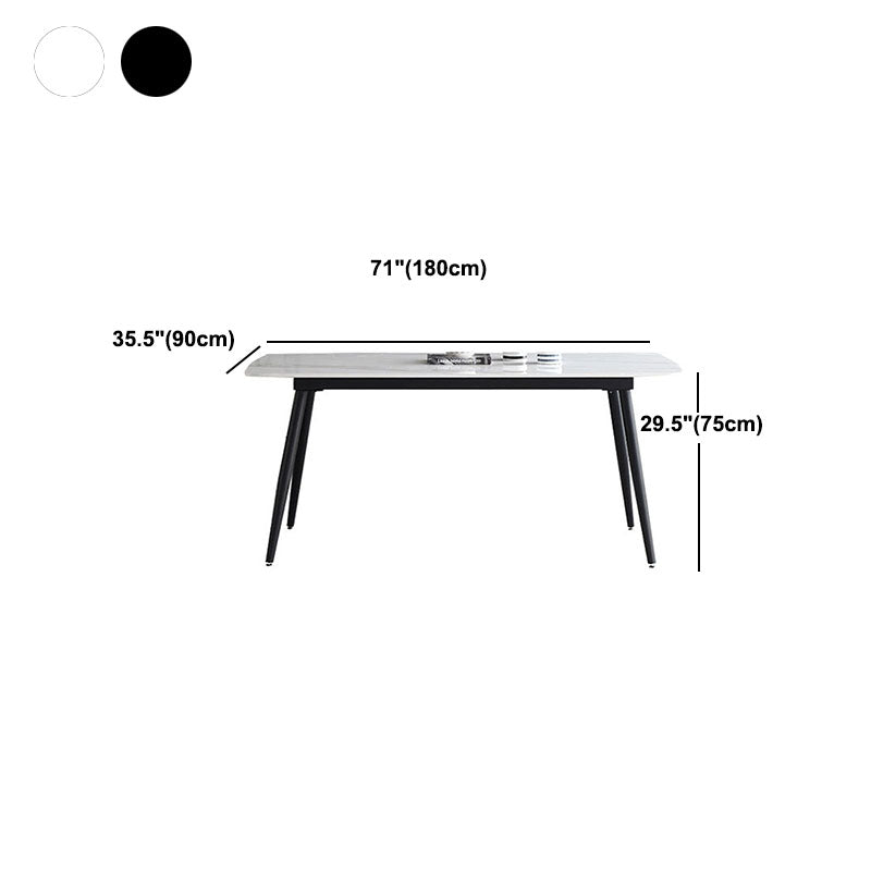 Stone Top Dining Table Traditional Luxury Table with 4 Legs in Black Clearhalo 'Dining Tables & Seating' 'Dining Tables' 'dining_table' 'furn' 'furn_dining_table' 'Furniture' 'furniture_dining_table' 'Kitchen & Dining Furniture' 'kitchen' 'kitchen_dining_table' 5019361