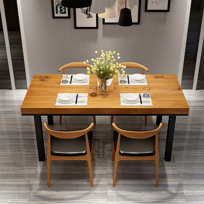 Industrial Rectangle Solid Wood Table Standard Height Dining Table with 4 Legs 70.9"L x 31.5"W x 29.5"H Clearhalo 'Dining Tables & Seating' 'Dining Tables' 'dining_table' 'Furniture' 'furniture_dining_table' 'Kitchen & Dining Furniture' 'kitchen' 'kitchen_dining_table' 5019362