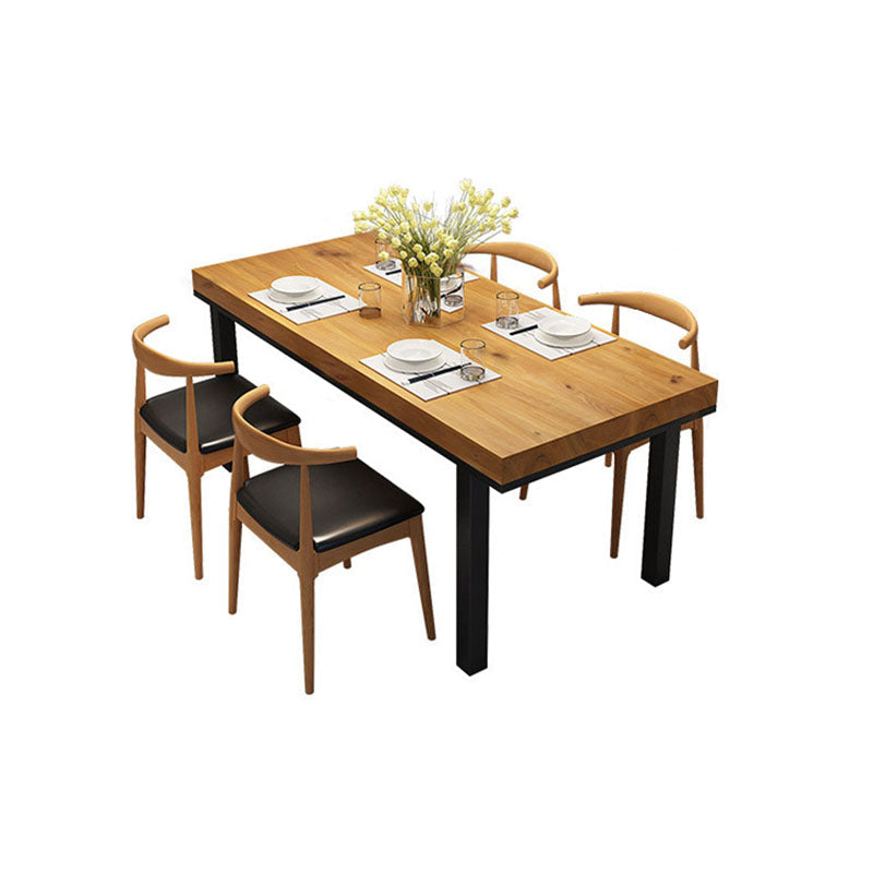 Industrial Rectangle Solid Wood Table Standard Height Dining Table with 4 Legs Clearhalo 'Dining Tables & Seating' 'Dining Tables' 'dining_table' 'Furniture' 'furniture_dining_table' 'Kitchen & Dining Furniture' 'kitchen' 'kitchen_dining_table' 5019366