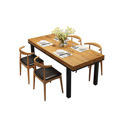 Industrial Rectangle Solid Wood Table Standard Height Dining Table with 4 Legs Clearhalo 'Dining Tables & Seating' 'Dining Tables' 'dining_table' 'Furniture' 'furniture_dining_table' 'Kitchen & Dining Furniture' 'kitchen' 'kitchen_dining_table' 5019366