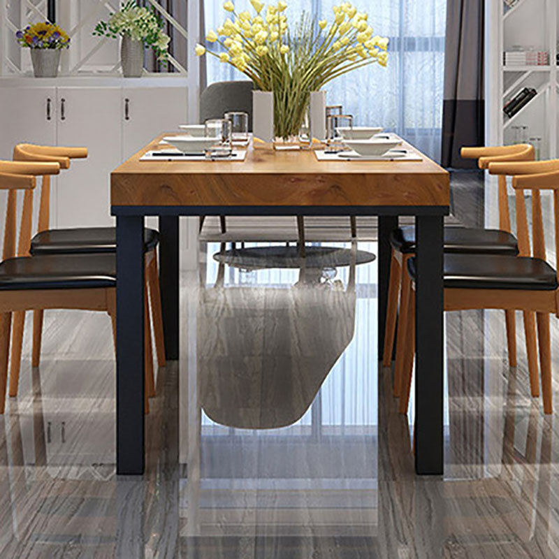 Industrial Rectangle Solid Wood Table Standard Height Dining Table with 4 Legs Clearhalo 'Dining Tables & Seating' 'Dining Tables' 'dining_table' 'Furniture' 'furniture_dining_table' 'Kitchen & Dining Furniture' 'kitchen' 'kitchen_dining_table' 5019369