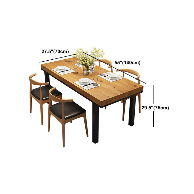 Industrial Rectangle Solid Wood Table Standard Height Dining Table with 4 Legs Clearhalo 'Dining Tables & Seating' 'Dining Tables' 'dining_table' 'Furniture' 'furniture_dining_table' 'Kitchen & Dining Furniture' 'kitchen' 'kitchen_dining_table' 5019375