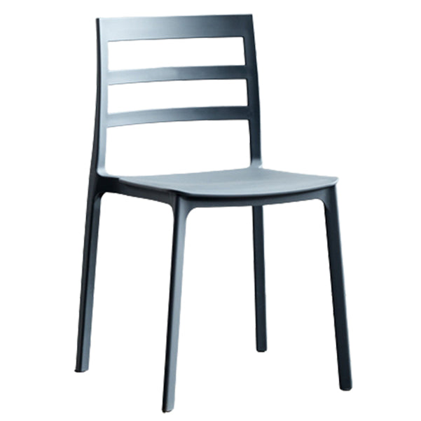 Scandinavian Plastic Side Chair Stackable Kitchen Dining Room Chair Grey Clearhalo 'Dining Chairs' 'Dining Tables & Seating' 'dining_chair' 'Furniture' 'furniture_dining_chair' 'Kitchen & Dining Furniture' 5019381