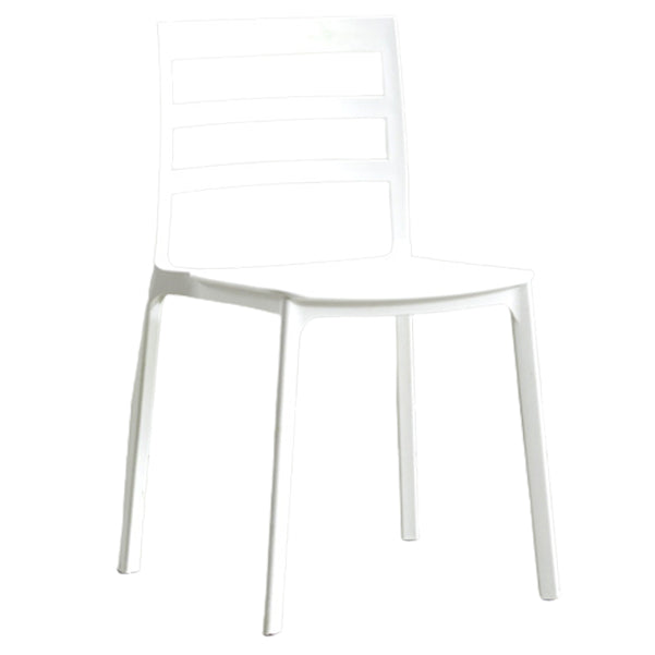 Scandinavian Plastic Side Chair Stackable Kitchen Dining Room Chair White Clearhalo 'Dining Chairs' 'Dining Tables & Seating' 'dining_chair' 'Furniture' 'furniture_dining_chair' 'Kitchen & Dining Furniture' 5019383