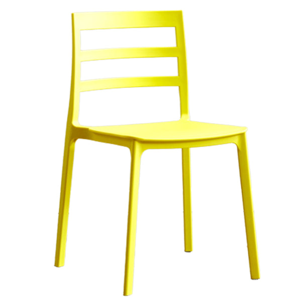 Scandinavian Plastic Side Chair Stackable Kitchen Dining Room Chair Yellow Clearhalo 'Dining Chairs' 'Dining Tables & Seating' 'dining_chair' 'Furniture' 'furniture_dining_chair' 'Kitchen & Dining Furniture' 5019387