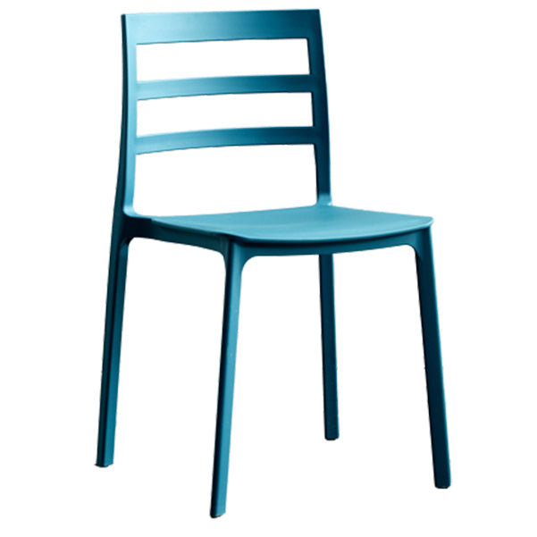 Scandinavian Plastic Side Chair Stackable Kitchen Dining Room Chair Blue Clearhalo 'Dining Chairs' 'Dining Tables & Seating' 'dining_chair' 'Furniture' 'furniture_dining_chair' 'Kitchen & Dining Furniture' 5019390