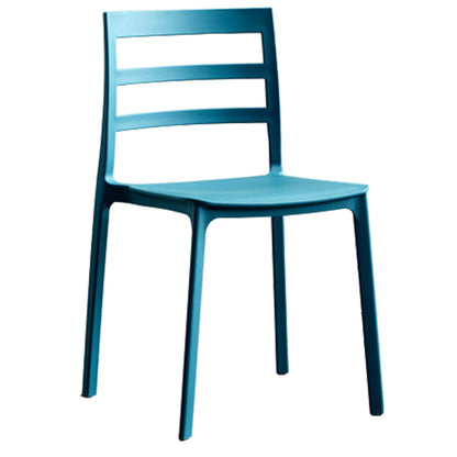 Scandinavian Plastic Side Chair Stackable Kitchen Dining Room Chair Blue Clearhalo 'Dining Chairs' 'Dining Tables & Seating' 'dining_chair' 'Furniture' 'furniture_dining_chair' 'Kitchen & Dining Furniture' 5019390