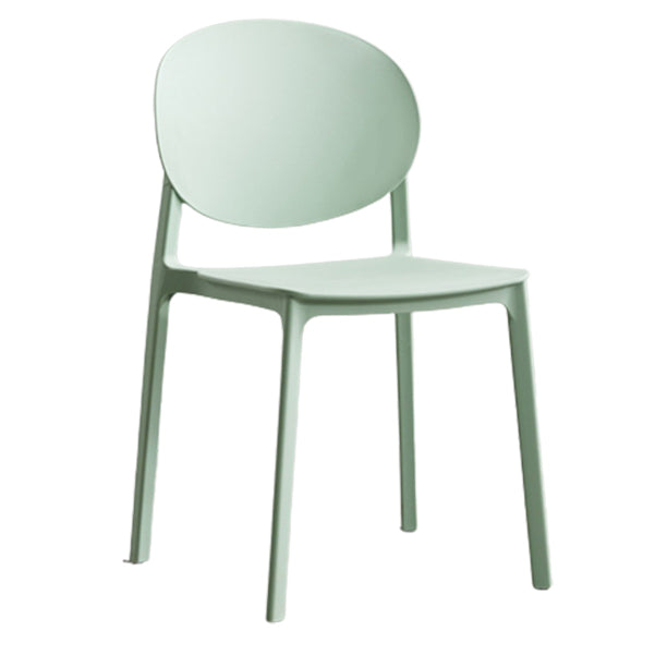 Scandinavian Plastic Side Chair Stackable Kitchen Dining Room Chair Light Green Clearhalo 'Dining Chairs' 'Dining Tables & Seating' 'dining_chair' 'Furniture' 'furniture_dining_chair' 'Kitchen & Dining Furniture' 5019394