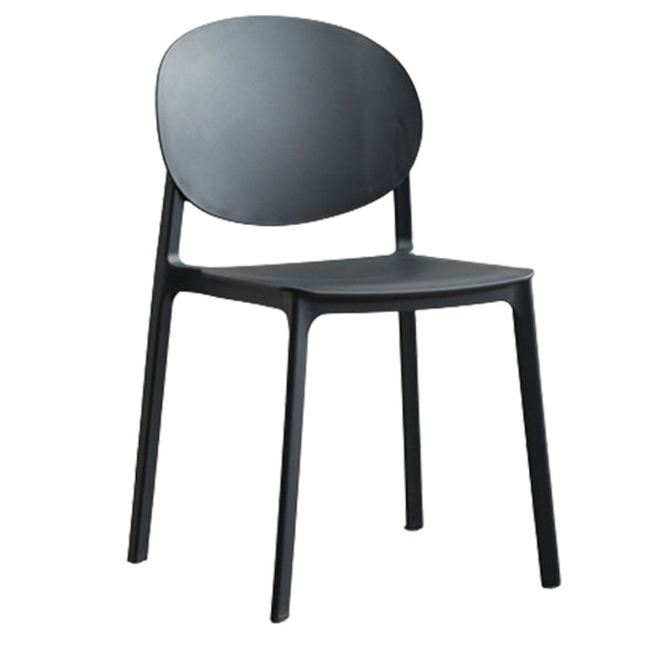 Scandinavian Plastic Side Chair Stackable Kitchen Dining Room Chair Textured Black Clearhalo 'Dining Chairs' 'Dining Tables & Seating' 'dining_chair' 'Furniture' 'furniture_dining_chair' 'Kitchen & Dining Furniture' 5019396