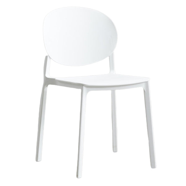 Scandinavian Plastic Side Chair Stackable Kitchen Dining Room Chair Textured White Clearhalo 'Dining Chairs' 'Dining Tables & Seating' 'dining_chair' 'Furniture' 'furniture_dining_chair' 'Kitchen & Dining Furniture' 5019397