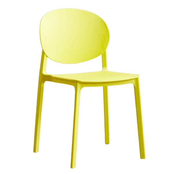 Scandinavian Plastic Side Chair Stackable Kitchen Dining Room Chair Light Yellow Clearhalo 'Dining Chairs' 'Dining Tables & Seating' 'dining_chair' 'Furniture' 'furniture_dining_chair' 'Kitchen & Dining Furniture' 5019400
