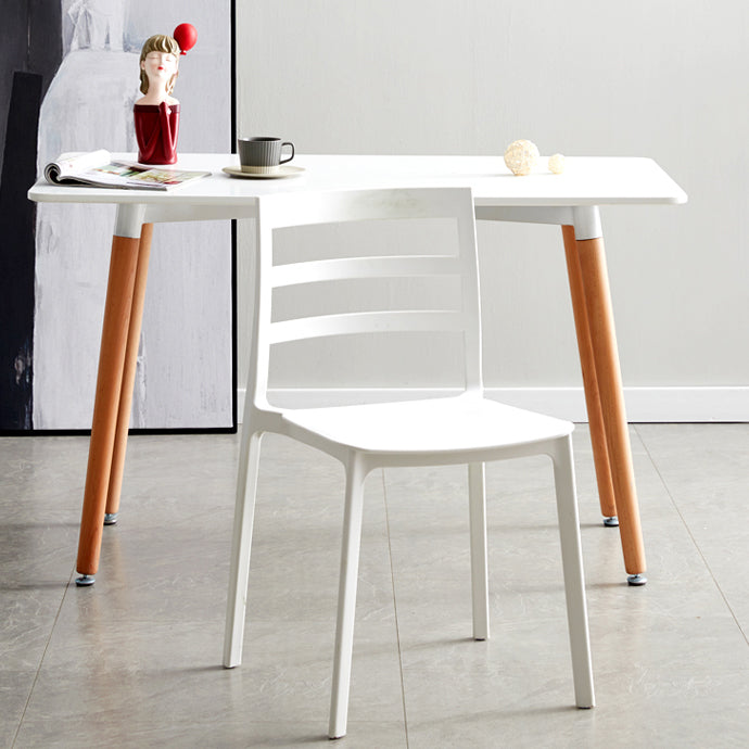 Scandinavian Plastic Side Chair Stackable Kitchen Dining Room Chair Clearhalo 'Dining Chairs' 'Dining Tables & Seating' 'dining_chair' 'Furniture' 'furniture_dining_chair' 'Kitchen & Dining Furniture' 5019404