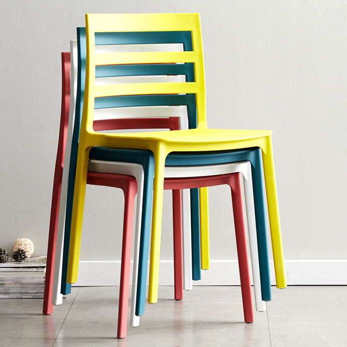 Scandinavian Plastic Side Chair Stackable Kitchen Dining Room Chair Clearhalo 'Dining Chairs' 'Dining Tables & Seating' 'dining_chair' 'Furniture' 'furniture_dining_chair' 'Kitchen & Dining Furniture' 5019405