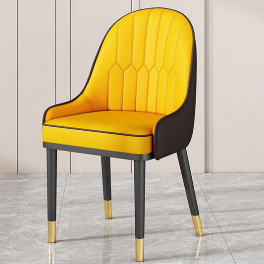 Glam Style Parsons Dining Side Chair Leather Indoor Dining Chair Clearhalo 'Dining Chairs' 'Dining Tables & Seating' 'dining_chair' 'furn' 'furn_dining_chair' 'Furniture' 'furniture_dining_chair' 'Kitchen & Dining Furniture' 5019409