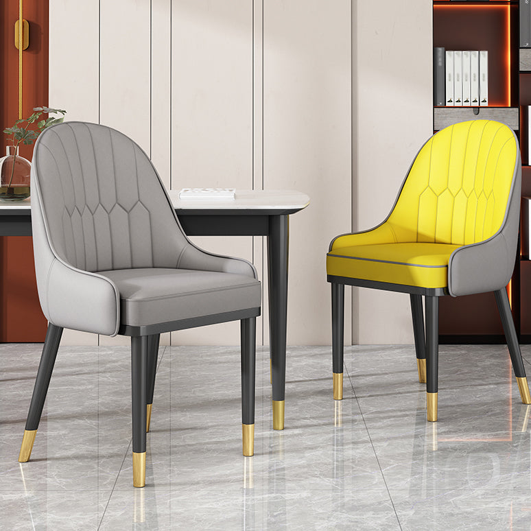 Glam Style Parsons Dining Side Chair Leather Indoor Dining Chair Clearhalo 'Dining Chairs' 'Dining Tables & Seating' 'dining_chair' 'furn' 'furn_dining_chair' 'Furniture' 'furniture_dining_chair' 'Kitchen & Dining Furniture' 5019411